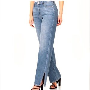 ZENANA Size 29 High Waist Straight Leg w/Side Slits 100% Cotton Jeans
